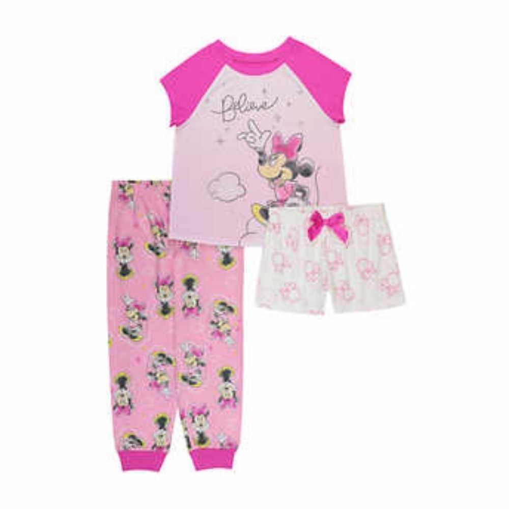 Minnie Mouse Kids' 3-piece Polyester Pajama Set